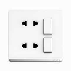 Açar 2-li+2 elektrik yuvası 16A A4 ağ Aylex 1-43