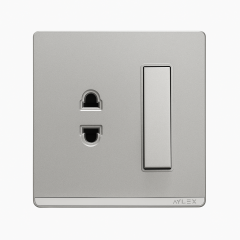 Açar+elektrik yuvası 16A A4 boz Aylex 1-24