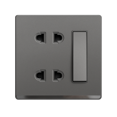 Açar+2 elektrik yuvası 16A A4 boz Aylex 1-25