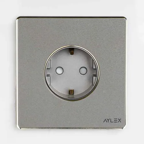Elektrik yuvası torpaqlı 16A K2 akrilik boz Aylex Elektrik yuvası torpaqlı 16A K2 akrilik boz Aylex