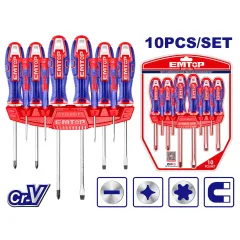 Screwdriver set 10 pieces EMTOP