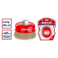 Məftilli fırça 75mm qızılıı Emtop EWCB10755