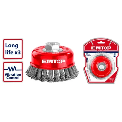 Məftilli fırça 75mm gümüşü Emtop EWCB20755 Məftilli fırça 75mm gümüşü Emtop EWCB20755