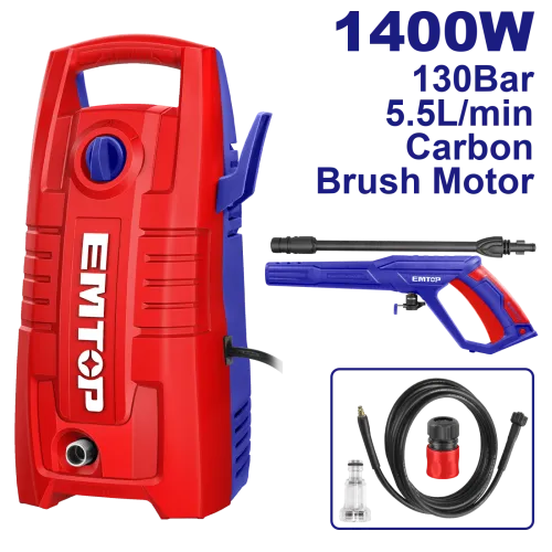 Yüksək təzyiqli yuyucu 1400W Emtop EHPW1401 Yüksək təzyiqli yuyucu 1400W Emtop EHPW1401