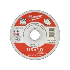 Thin Metal Cutting Discs Contractor Series SCS 41 115x1 mm Milwaukee 4932451474