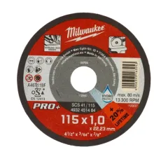 Thin Metal Cutting Discs Pro+ SC 41 115x1 mm Milwaukee 4932451484