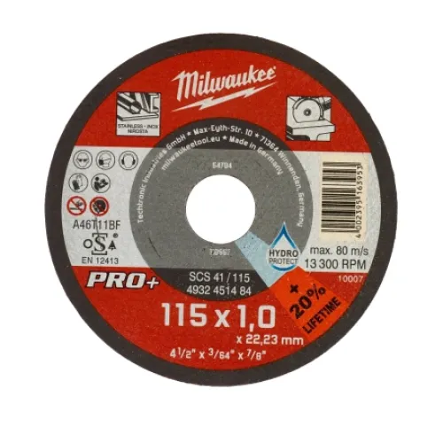 Disk metal Pro+ SCS 41 115x1 mm Milwaukee 4932451484 Disk metal Pro+ SCS 41 115x1 mm Milwaukee 4932451484