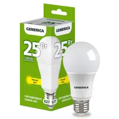 LED lampa Generica A65 E27 25W 3000K