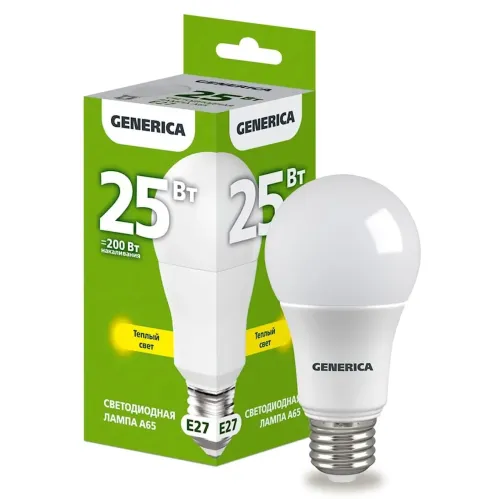 LED lampa Generica A65 E27 25W 3000K