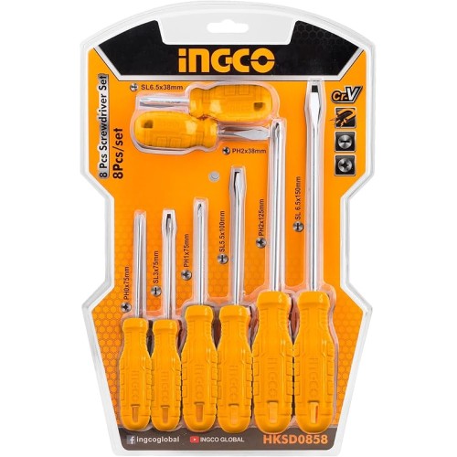 Vintaçan dəsti sarı 8 ədəd INGCO HKSD0858 Vintaçan dəsti sarı 8 ədəd INGCO HKSD0858